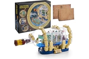 URGEAR Set di Costruzione di Pirata Nave in Bottiglia, Barca Flying Dutchman Modello da Esposizione Collezionabile con LED, Giocattolo Decorativo Regalo, Compatibile con LEGO (1000 pezzi)