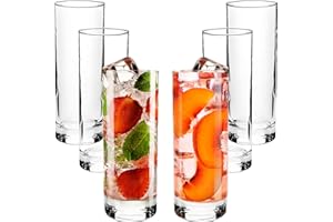 VOLARIUM CRYSTALIA Premium Bicchieri Highball, 100% SENZA PIOMBO Bicchieri da Long Drink Set 6, 360 ml, Alto in Vetro, per Birra, Cocktail, Succo, da Bevande, Acqua