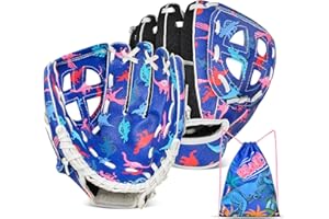 AUSLETIE Kids Baseball Glove,Softball Gloves,Baseball Softball Mitt for Kids Girls Toddlers, Tee Ball Glove for Training and Beginner Play, Left Hand Glove, Right Hand Throw