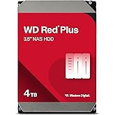 WD Red Plus 4TB NAS Hard Disk Interno 3,5" - 5400 RPM, SATA 6Gb/s, CMR, Cache da 256MB