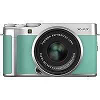 Fujifilm X-A7 24.2 MP Mirrorless Camera with XC 15-45 mm Lens (APS-C Sensor, Large 3.5" Vari-Angle Touchscreen, Face/Eye Auto Focus, 4K Video Vlogging, Blur Control, Film Simulations) - Mint Green