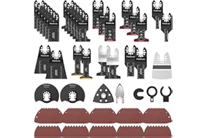 Pohicoo 116 PCS Cuchillas Multiherramienta, kits de Accesorios para herramientas oscilantes, sierra oscilante con interfaz universal, Compatible con Einhell Makita DTM51Z Dremel Parkside y más