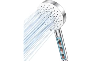 VOXON Duschkopf mit Filter, Hochdruck Shower Head mit 6 Strahlarten, Wassersparender Handbrause mit 3-Lagen-Filtration Druckerhöhende Duschbrause für Entfernen vom harten Wasser, Rest-Chlor, Bakterien