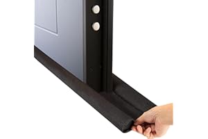IANTE® Paraspifferi Porta Blindata Ingresso o Porte Interne da 7 a 13 cm, ParaSpifferi Sottoporta Made in Italy, Istruzioni in italiano, Lavabile (Nero)