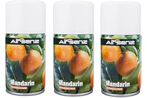 AIRSENZ Fragrance Refill For Air Freshener Dispenser - Pack of 3 x 270ml Spray Cans (Mandarin)