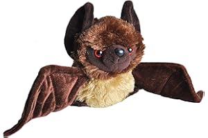 Wild Republic Hug’EMS Chauve Souris, Animal en Peluche, 17 cm, Grand Cadeau, Jouet Éducatif, Peluche Écologique, Rembourrage Fabriqué à Partir de Bouteilles d’Eau Recyclées