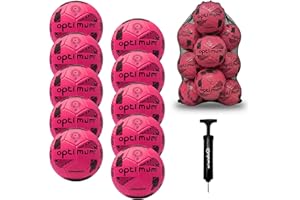Optimum Sport Classico Football Bulk Pack with Bag & Ball Pump for Indoor/Outdoor Training & Matches, Durable Valve for Consistent Flight & Lasting Air Retention