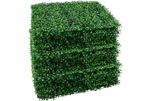 M.J COMFY-LIFE 18Pcs Artificial Hedge Plant Panels 60 x 40cm Grass Plant Wall Panels Green Privacy Living Wall Fence Screening Home Garden Spring Leaf Backdrop for Indoor Outdoor