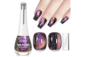 SUPWEE Magnetyczny lakier do paznokci bez promieniowania UV, Quick Drying 16 ml, lakier do paznokci Cat Eye z magnesem, holograficzny, szybkoschnący, wysoki połysk, do manicure, "zrób to sam" w domu