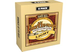 Ernie Ball Earthwood Light 80/20 Bronze Acoustic Guitar Strings 4-Pack - 11-52 Gauge