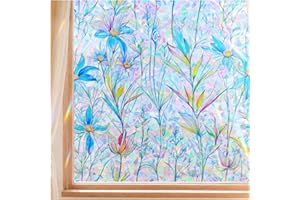 FINNEZ Pellicola per Finestra - Anti UV Effetto Arcobaleno Elettrostatica per Vetri, Non Aderente, Pellicola Adesiva Vetri, Decorativo per Casa Ufficio Camera da Letto Cucina, 90 x 200 CM