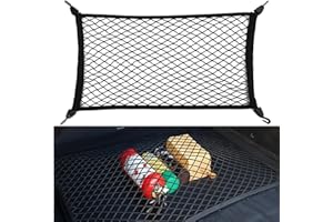 AOZUO Car Cargo Net, Auto Elastic Net Storage Organizer Cargo Mesh Boot Net Stretchable with Hooks Car Interior Accessories for Car SUV Truck Auto Luggage