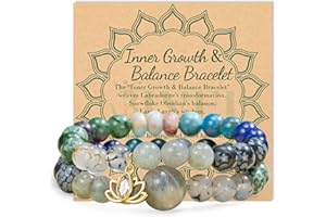 Bivei Naturstein Chakra Armband - Echte Edelsteine, Damen Kristall Armband mit Lebensbaum-Anhänger, Yoga Energie Armband für Damen, 7 Chakren Heilstein-Armband, Valentinstagsgeschenk für sie/ihn