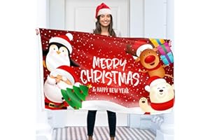 KASKANA Christmas Flag 5ft x 3ft with eyelets - Christmas Banner Santa Claus - Vivid Digital Print - 110Den Thick polyester - Double Seam