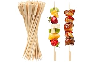 ANTETOK Bambusspieße, 25 cm, 100 Stück, glatte Kanten, für Hamburger, Cocktail, Obst, Sandwich, Grill und Snacks