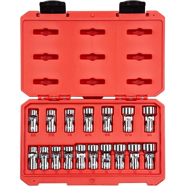 Sunex 4685 3/4" Drive Deep Impact Socket Set, 17-teilig, SAE 1-2 Zoll – Cr-Mo Stahl, Robuste Aufbewahrungsbox