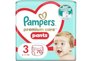 ‎PAMPERS Pampers Pants Pieluchomajtki Rozmiar 3 (6-10 kg), Premium Care, 70 Sztuk, Dla Skóry Maluszka, Łatwe Do Założenia Pieluchomajtki