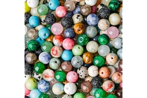 ARTREE 100 Stück 8mm Perlen für Armbänder Mehrfarbig Perlen zum Auffädeln mit Loch, Lose Synthetische Edelstein Perlen zum Basteln Glasperlen Erwachsene für Armbänder Halsketten Schmuck Machen