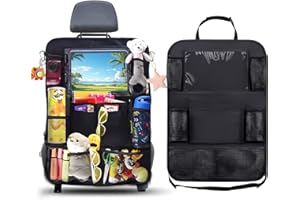 AiQInu Organisateur de Siège Voiture Enfant avec Protection, ArrièRe Avec Beaucoup D'Espace de Rangement, Protection Siege Voiture Enfan 61x42 cm(1 Pièce)