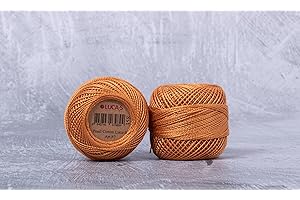 Luca-S Fil à broder en coton perlé de qualité supérieure, taille 8, 100 % coton égyptien, fil à broder, certifié Oeko Tex, 10 g par pelote, couleur 358