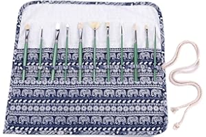 Amoyie - Porta pennelli arrorolabile, raccoglitori pennelli de tela per Acquerello ad Olio Principianti, sacchetto organizer per Bambini, Artisti e Amanti della Pittura