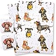 Dachshund Fun Recycled and Recyclable Eco Printed Gift Wrapping paper - 2 sheets - 2 tags