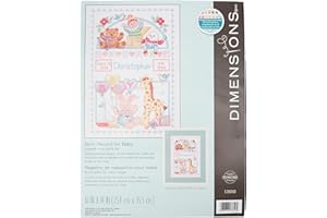 Dimensions 13650 Counted Cross Stitch Kit, Baby Birth Record, 10 inches by 14 inches