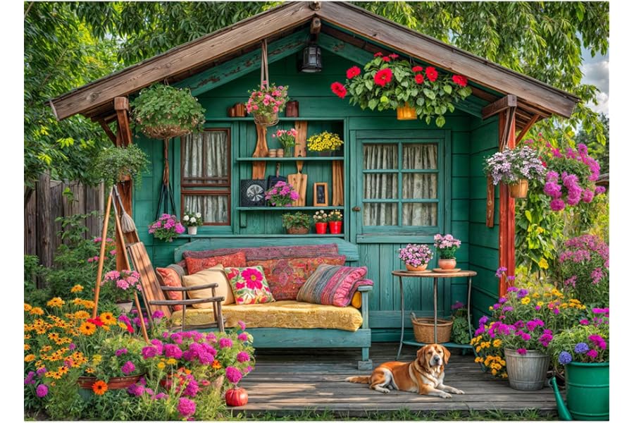 Jigsaw Puzzles for Adults 1000, Puzzles for Adults, Challenging Puzzles, Puzzle Game for The Whole for Women, Gifts for Men, Theme:House in the garden