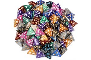 YILAIDA 100 Stück Polyedrisch Würfel Set mit Schwarz Beutel, Tisch Spiel Würfel für Dungeons and Dragons Pathfinder DND RPG MTG (4 Seitige)