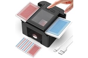 ShinePick Mélangeur de Cartes Automatique, Melangeur de Carte électronique Rechargeable USB, Automatique/Manuel 2 Modes, 1-2 Ponts, pour Jeu de Cartes/UNO/Poker/Texas Hold'em/Blackjack