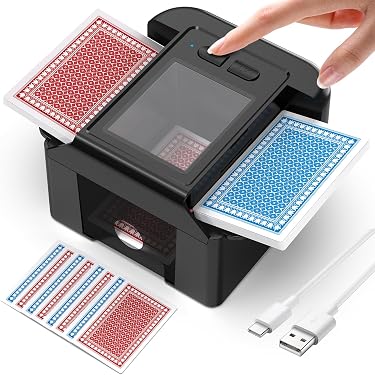 Renchey Machine à Battre Les Cartes Automatique – Silencieuse, Rechargeable USB – Pour Cartes Taille Max 9,8x6,5 Cm – Jeux De Société, Tournois, Camping