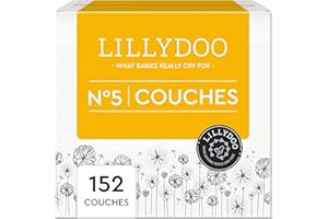 LILLYDOO - Couches Bébé Hypoallergéniques, Taille 5 (11-16 kg), Box mensuelle (152 pièces), Ultra Douces et Absorbantes, sans Parfum et Lotion pour les peaux sensibles, Testées dermatologiquement