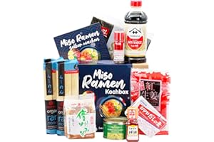 ‎1MAL1JAPAN Miso Ramen Kochset für japanische Nudelsuppe (für 6 Portionen, 10-teilige DIY Ramen Box, inkl. Anleitung), Geschenkidee