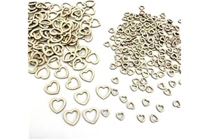 ZAHD 400 pezzi Cuore Legno Fette cavo Naturale Decorazioni Legno Forma Cuoricini di Legno Cuori di Legno Vuoti Piccoli Mini legno a forma di cuore coriandoli Diametro 1cm 2cm Crea decorazioni d'amore (A)