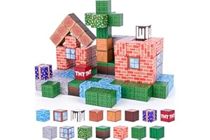 Euakee Montessori klocki magnetyczne, 108 sztuk, klocki magnetyczne, do budowania świata, kreatywne gry dla dzieci, zabawki magnetyczne dla chłopców i dziewczynek od 3, 4, 5, 6, 7, 8 lat