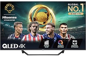 Hisense 65 Inch 4K QLED Smart TV 65A7NQTUK - Quantum Dot Colour, 4K AI Processor, Dolby Vision Atmos, Smooth Motion, Sports Mode, Vidaa OS with Freely, Youtube, Netflix and Disney+ (2024 Model)