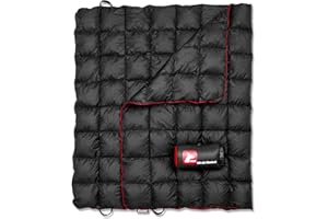 Horizon Hound GR-20 Down Camping Blanket - Outdoor Travel Quilt, Black | Insulated, Lightweight & Warm Gear for Sleep, Camping, Stadium, Hiking & Festivals | Water Resistant, Packable & Compact