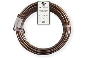 Grow A Bonsai Tree Anodized Aluminium 4.0mm Bonsai Training Wire 250g Large Roll (23 Feet) - Choose Your Size and Color - (4.0mm, Brown)