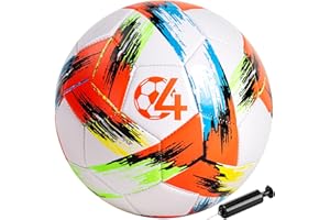 Vastoy Size 4, Size 5 Football for Kids, Training Football & Soccer Ball with Tri-Color Print for Grass Fields, Backyard Games, Includes Hand Pump & Mesh Bag for Outdoor Play