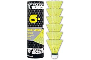 Talbot Torro Volants de Badminton Tech 450, 6 Pièces, en Nylon Premium