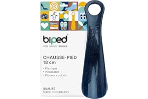 biped chausse-pied en plastique 18 cm – Mini cuillère à chaussure de voyage ergonomique – Pratique pour enfants et adultes – Petit accessoire idéal z2798(guirlande bleu foncé)