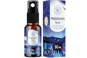‎ALPHA FOODS Melatonin Spray Hochdosiert - 400 Tage Vorrat (50ml) - mit Baldrian, Passionsblume, Melisse, Lavendel, Vitamin B6 & B1 - ohne Alkohol - Vegan - Himbeer-Geschmack - Alpha Foods