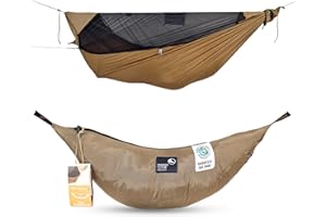 Ticket to the Moon Hamac Pro (325 x 170 cm avec moustiquaire intégrée et Ridgeline UHMPE) (marron)