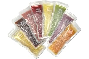 Nom Nom Kids | Reusable Ice Pop Bags | pack of 8 | popsicle bags | Icepop bags for kids (Wave Design)