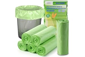 YEERSUO Bin Bags Liner, 120 PCS Biodegradable Food Waste Bags 10 L, Compostable Compost Caddy Liners Small, Recycled Degradable Rubbish Garbage Trash Bags for Kitchen, Office, 45 x 50 cm, Green