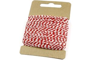 ‎FRAU WUNDERVOLL Frau WunderVoll® 18 Meter GARN ROT aus Baumwolle, ca. 1mm Stärke/Bakers Twine, Kordel, Dekogarn, Schnur, Gastgeschenk, Hochzeit, Anhänger, Bastelgarn