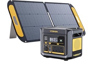 VTOMAN FlashSpeed 600 Portable Power Station with 110W Solar Panel - 499Wh/600W(1200W Peak) Solar Generator with LiFePO4 Battery, 100W USB-C, 60 Min Fast Charging 0-80% for Camping, Fishing, RVs