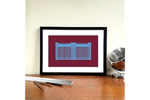 GroundDesigns WEST HAM Football Gift Boleyn Ground Upton Park JOHN LYALL GATES Art Print