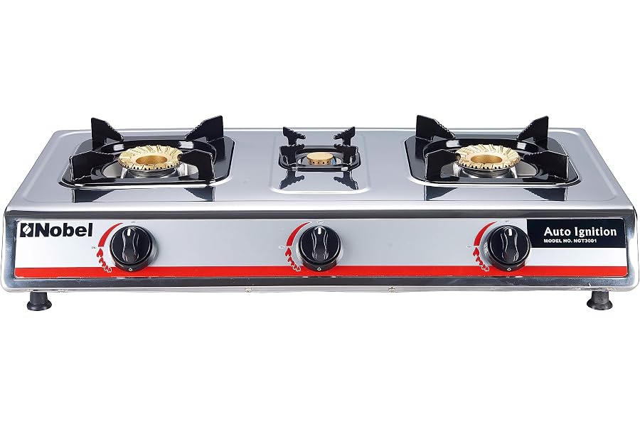 Nobel 3 Gas Burner/3 Brass Burners Gas Cooking Range
