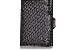DONBOLSO Cartera NextGen | Cartera Hombre con Monedero | Billetera Delgada con Protección RFID | Estuche de hasta 11 Tarjetas | Mini Carteras para Hombre | Carbono
